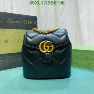 Black Gucci GG Marmont Leather Backpack