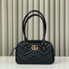 Gucci Knockoff Marmont Mini Leather Bag - Luxury Handbag in Black with Gold Hardware