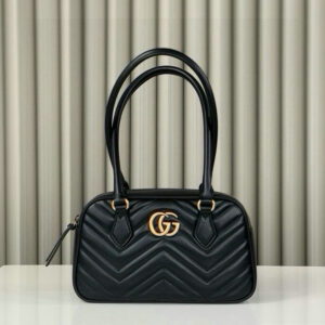 Gucci Knockoff Marmont Mini Leather Bag - Luxury Handbag in Black with Gold Hardware